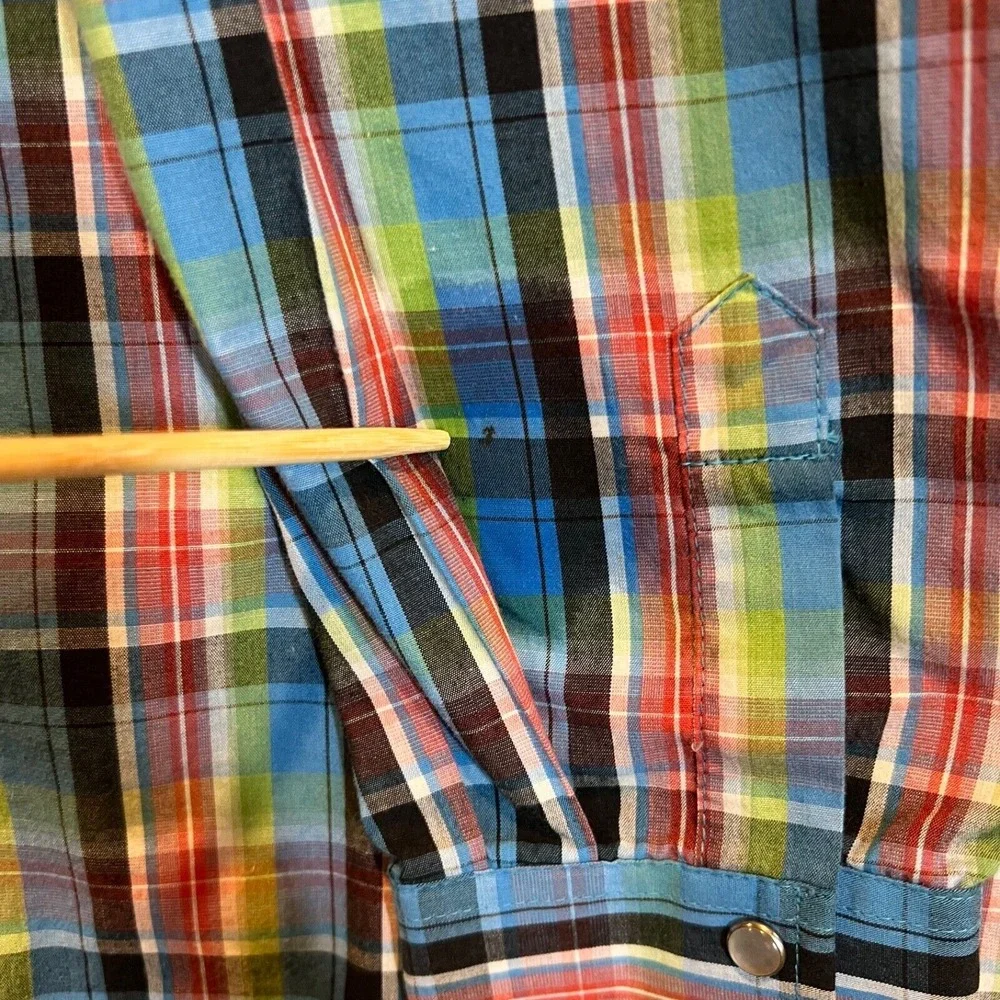 Cowboy Legend Shirt Youth Size XL Plaid‎ Long Sleeve Pearl Snap Western 4H Rodeo